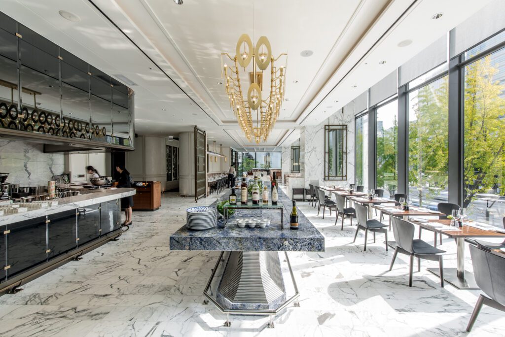 Azul Bahia Granite design table at Four Seasons Hotel Seoul luxury hotel project